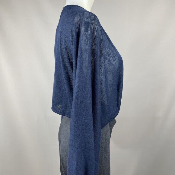 G by Giuliana Batwing Sleeve Cropped Cardigan Medium Dark Blue Academia Basic - Picture 3 of 15